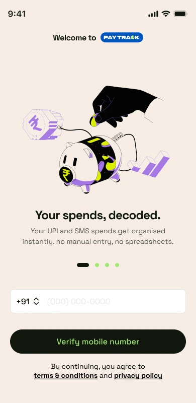 Welcome screen: Your spends, decoded