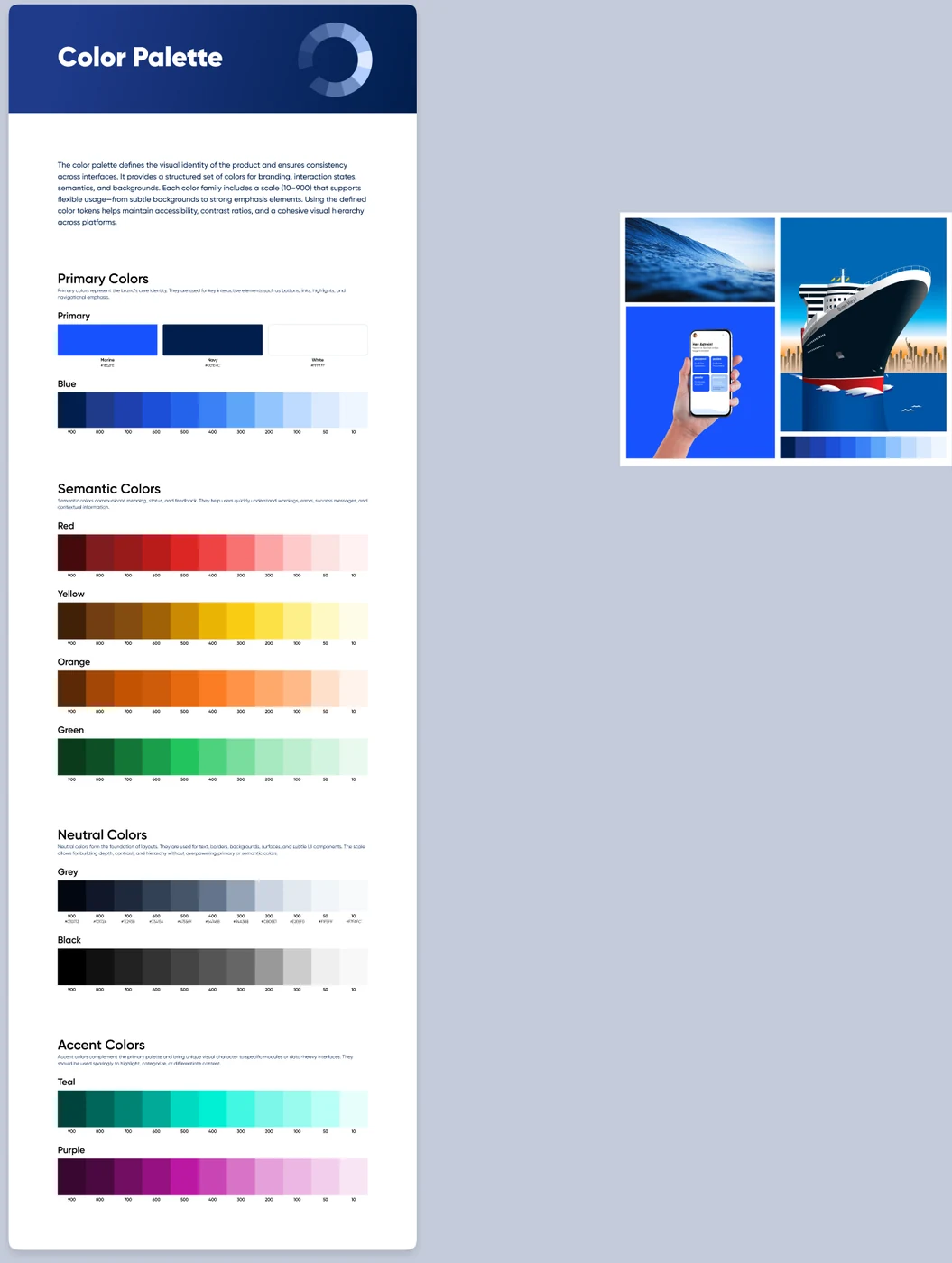 Pelagos colour palette