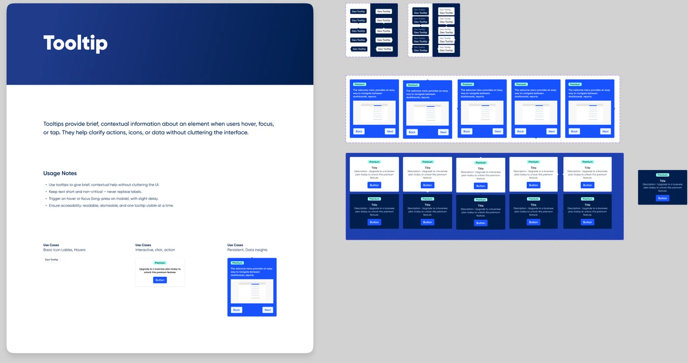 Pelagos tooltip component and onboarding walkthrough